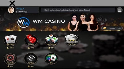 game casino WM IWIN, Sảnh Live casino IWIN