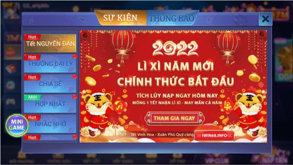 Sự kiện trao lì xì IWIN