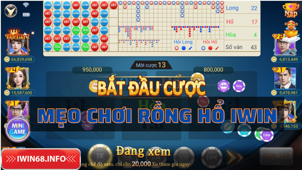 Rồng hổ IWIN, Chơi rồng hổ IWIN68