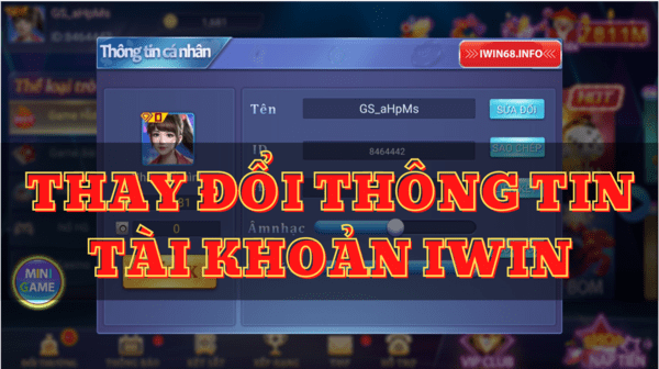 Thay đổi tài khoản IWIN